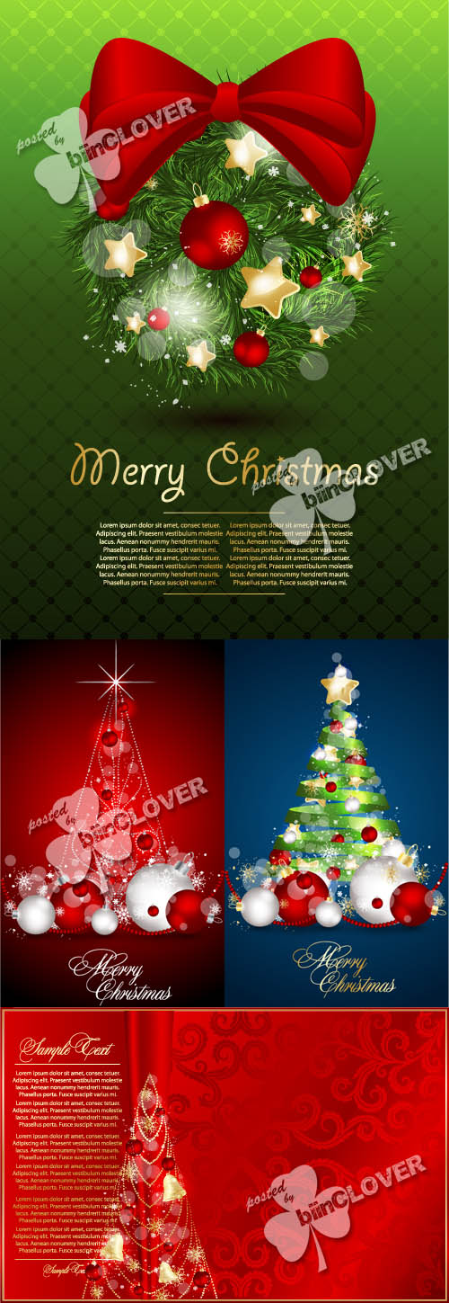 Greeting card with Christmas trees 0235