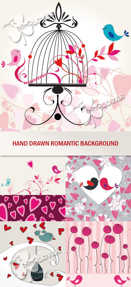 Hand drawn romantic background 0350