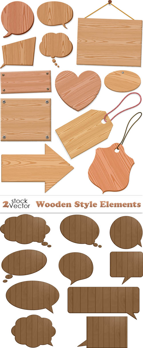 Vectors - Wooden Style Elements