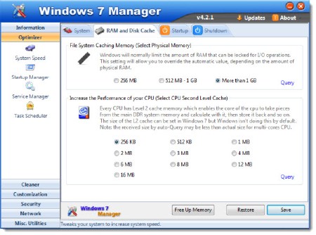 Windows 7 Manager 4.2.1 Portable by DiZeL