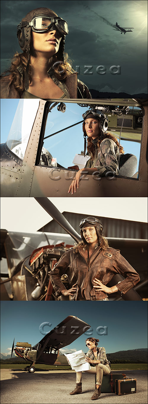  / Stock photo Woman aviator