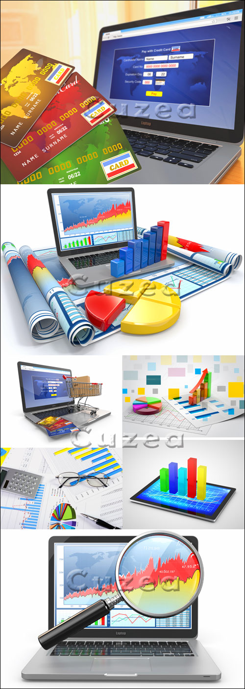  ,   / Business card and diagramm - Stock photo