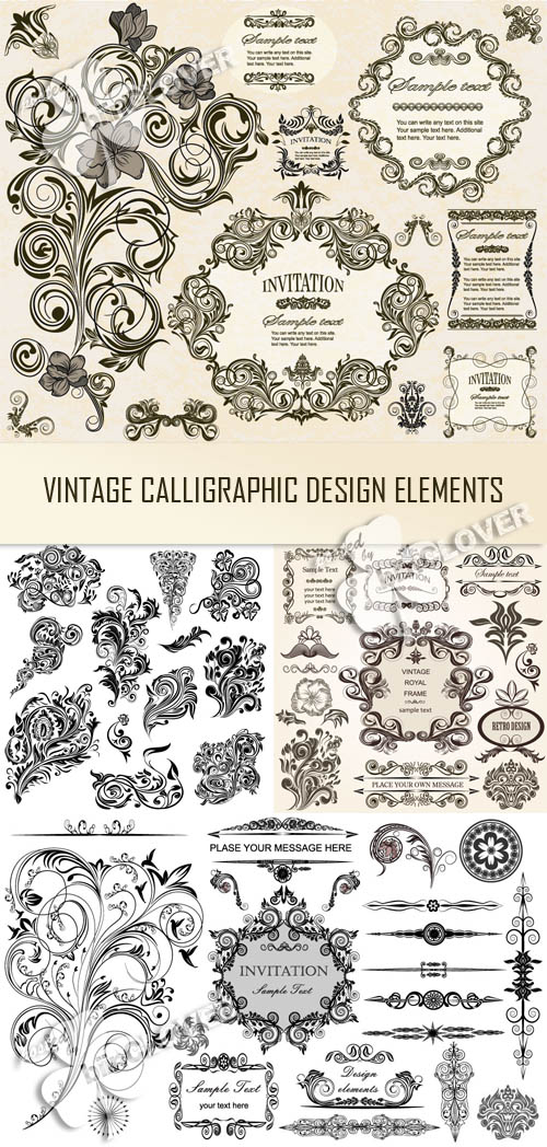 Vintage calligraphic design elements 0388