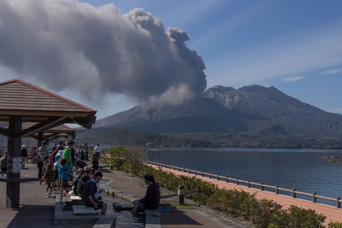Извержение вулкана Сакурадзима в Японии