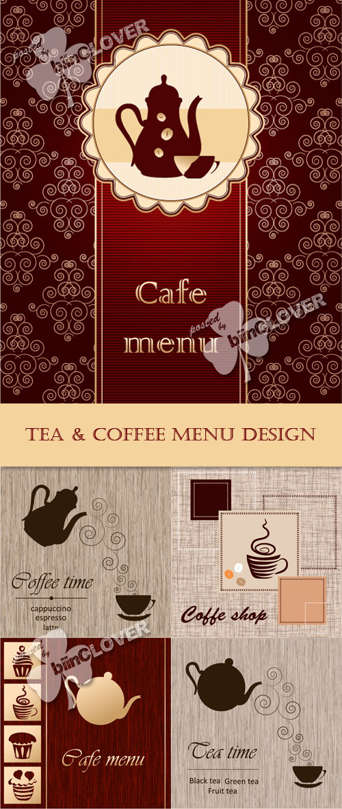 Tea and coffee menu design 0398