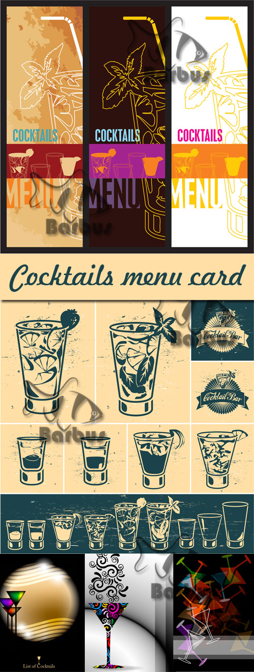 Cocktails Menu Card Design / Коктейльная карта