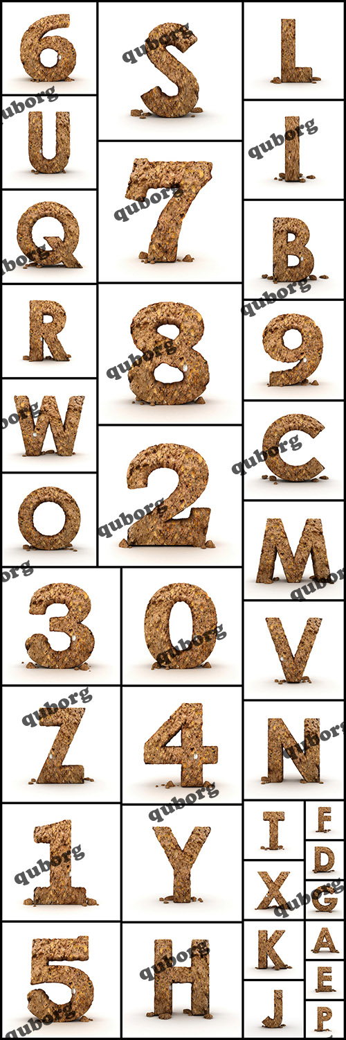 Stock Photos - Stone Numbers And Alphabet
