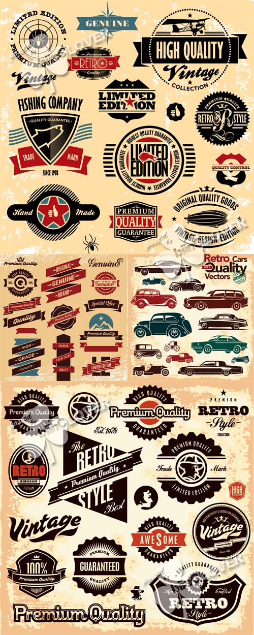 Retro labels, stickers and badges 0405