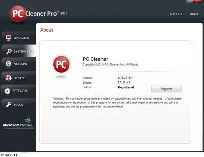 PC Cleaner Pro 2013 11.0.13.4.4 + Portable [English] (  2013)