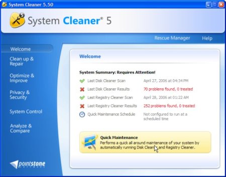 Pointstone System Cleaner 7.0.7.210 Portable (ENG) 2013